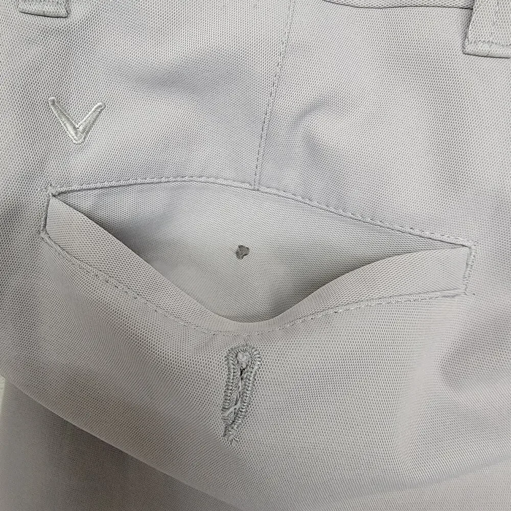 Callaway Men Flat Front Performance Tech Golf Pants Grey Straight Leg 32x30